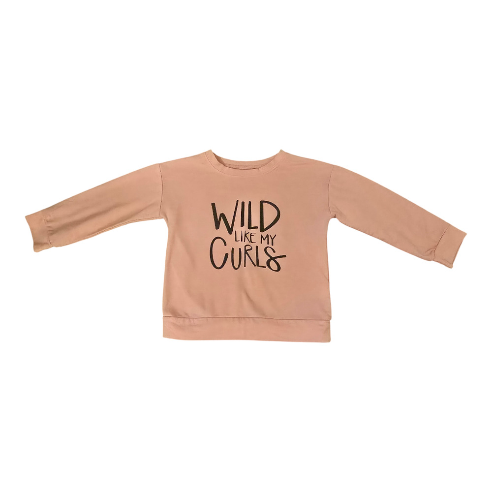 Wild Like My Curls Long Sleeve Pink Shirt 4T/5T